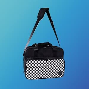AXXD Black and White Checkered Briefcase Laptop Bag with USB